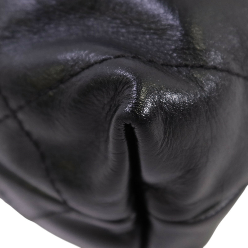 CHANEL 牛皮皮革Mini 22金扣鏈帶手挽肩背兩用袋-13