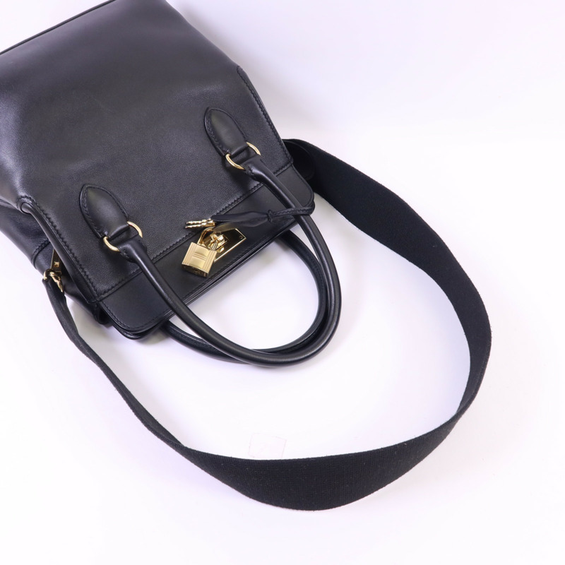 HERMES Swift皮革Tool Box 20金扣手挽肩背兩用袋Noir-4