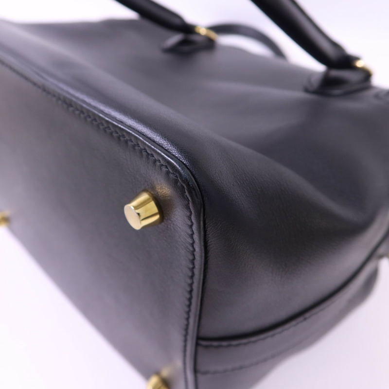 HERMES Swift皮革Tool Box 20金扣手挽肩背兩用袋Noir-11