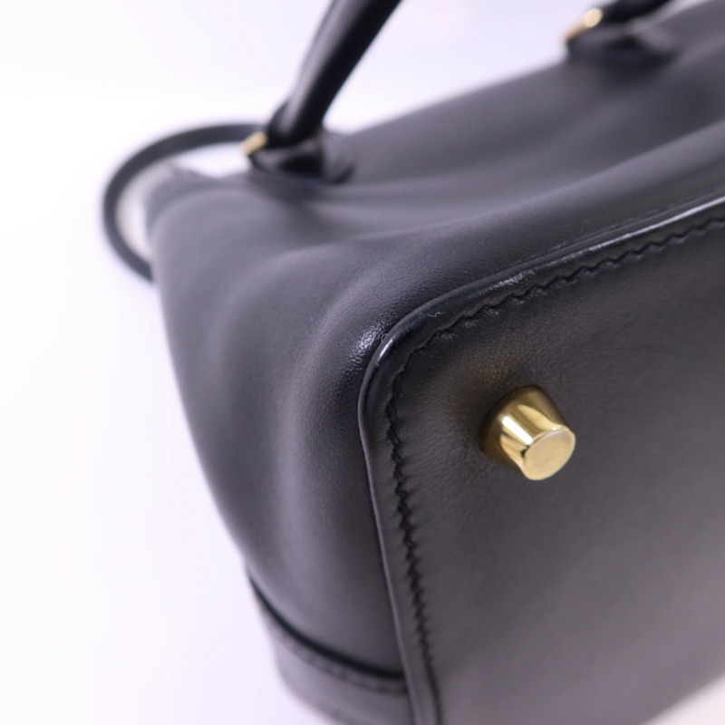 HERMES Swift皮革Tool Box 20金扣手挽肩背兩用袋Noir-12