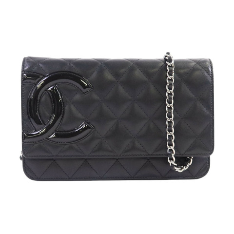 CHANEL 牛皮皮革WOC Wallet On Chain銀扣鏈帶肩背袋