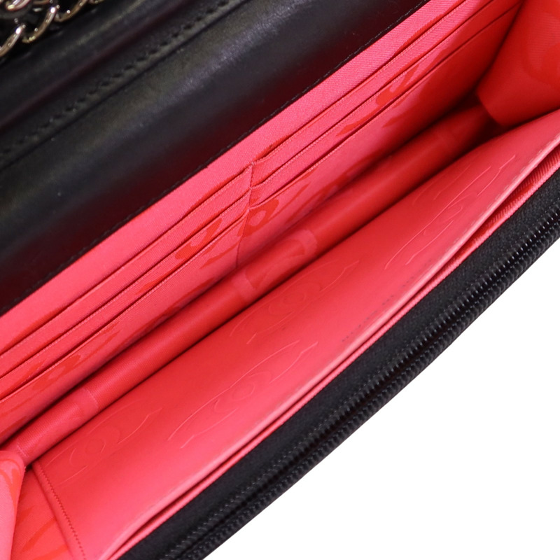 CHANEL 牛皮皮革WOC Wallet On Chain銀扣鏈帶肩背袋-4