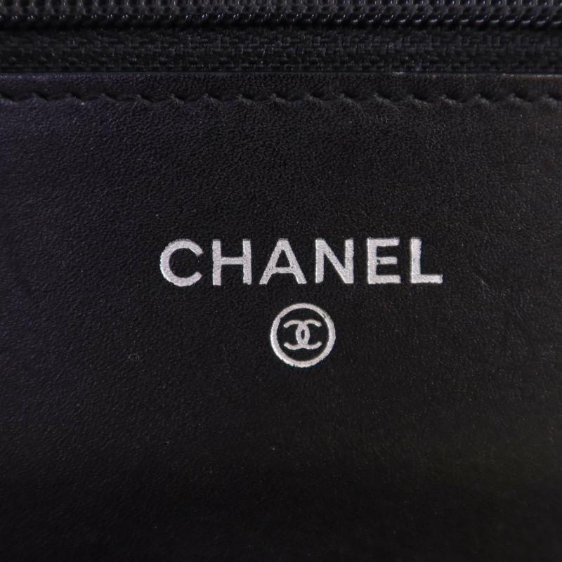 CHANEL 牛皮皮革WOC Wallet On Chain銀扣鏈帶肩背袋-5