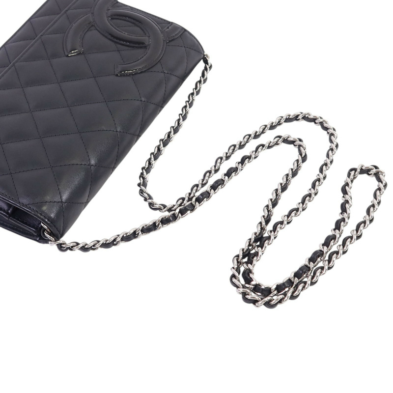 CHANEL 牛皮皮革WOC Wallet On Chain銀扣鏈帶肩背袋-7