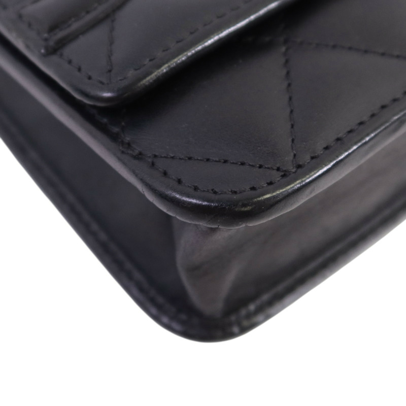 CHANEL 牛皮皮革WOC Wallet On Chain銀扣鏈帶肩背袋-10