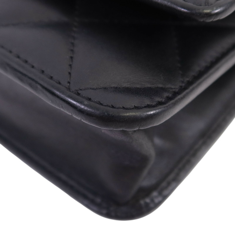 CHANEL 牛皮皮革WOC Wallet On Chain銀扣鏈帶肩背袋-11