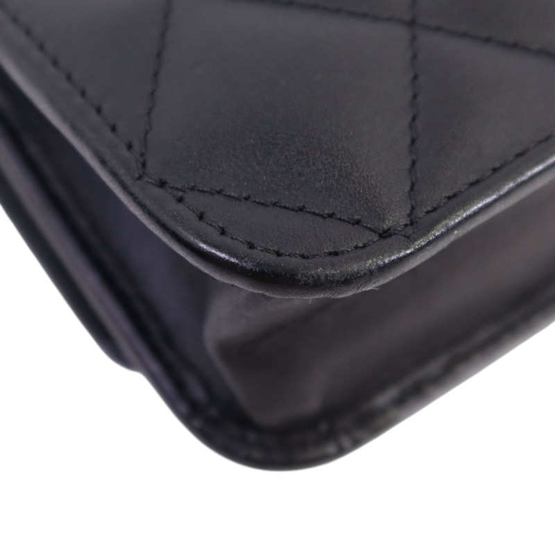 CHANEL 牛皮皮革WOC Wallet On Chain銀扣鏈帶肩背袋-12