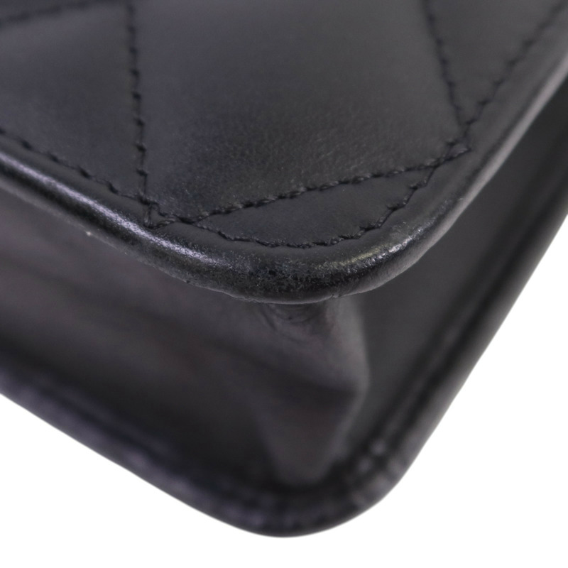 CHANEL 牛皮皮革WOC Wallet On Chain銀扣鏈帶肩背袋-13