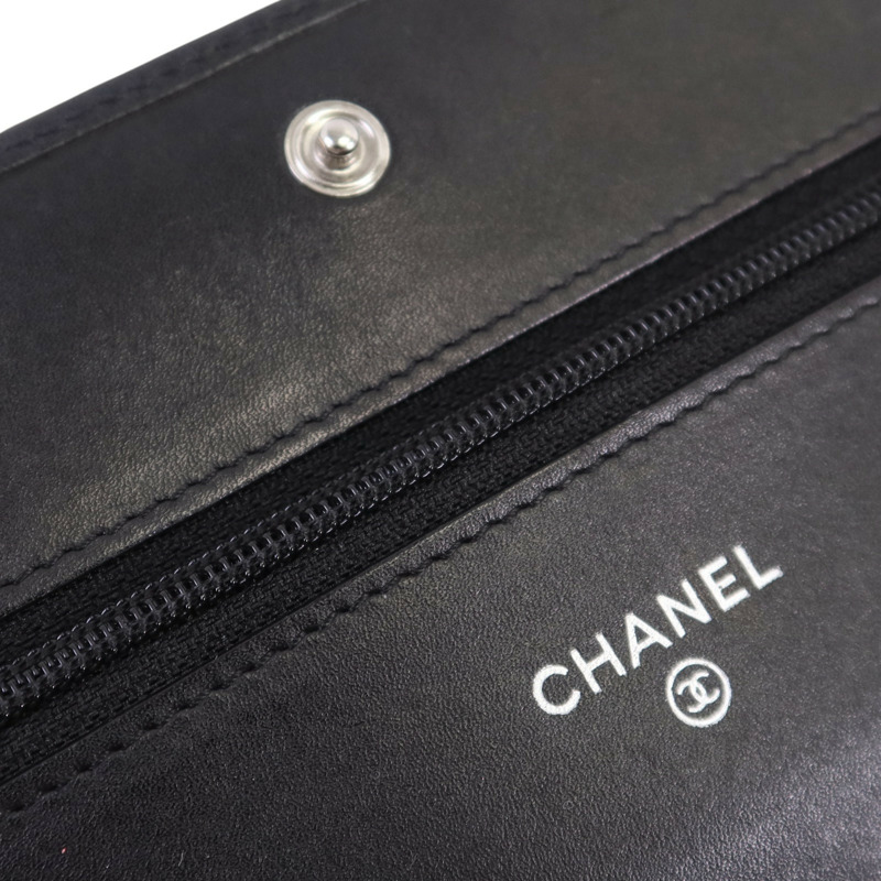 CHANEL 牛皮皮革WOC Wallet On Chain銀扣鏈帶肩背袋-17