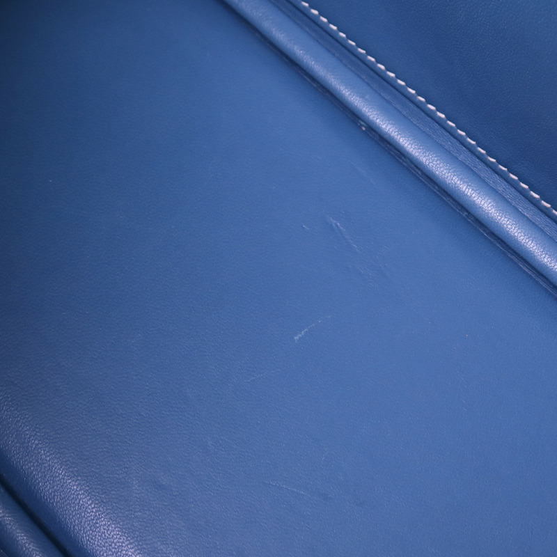 HERMES Clemence皮革Bolide 31銀扣手挽肩背兩用袋Bleu Jean-16