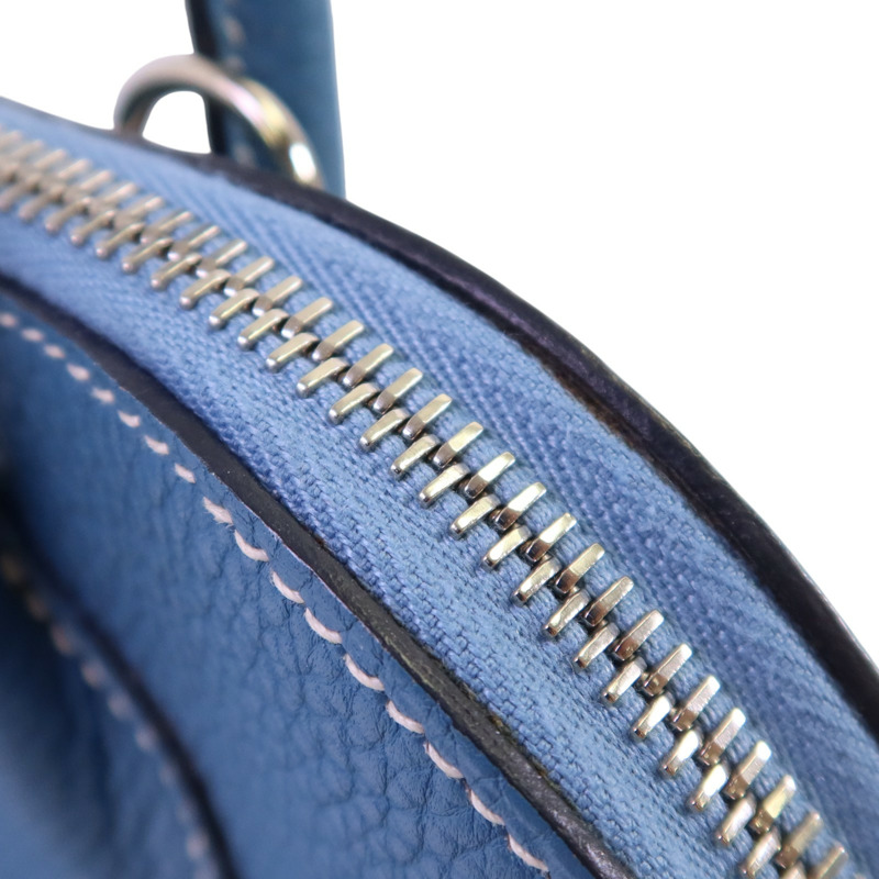 HERMES Clemence皮革Bolide 31銀扣手挽肩背兩用袋Bleu Jean-17