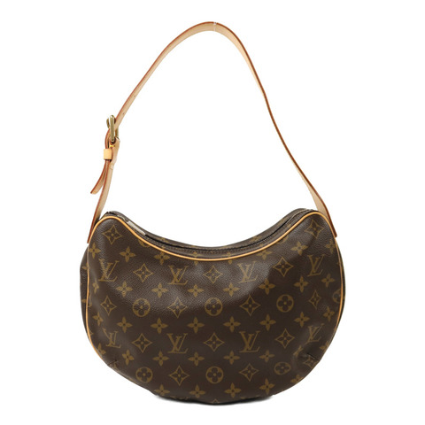LOUIS VUITTON Monogram Pochette Croissant金扣肩背袋棕色