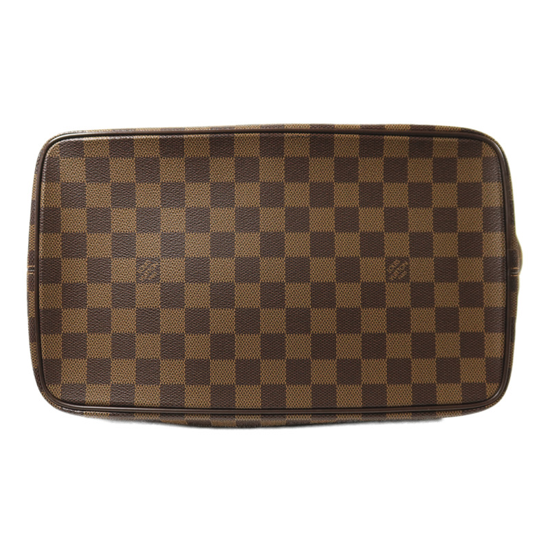 LOUIS VUITTON Damier Saleya MM金扣肩背袋/手挽袋棕色-3