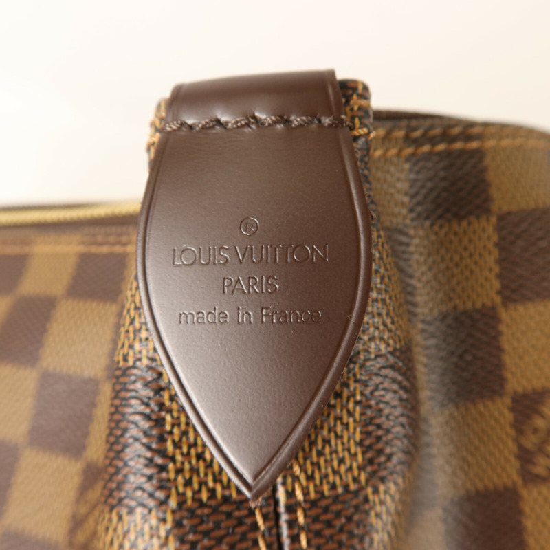 LOUIS VUITTON Damier Saleya MM金扣肩背袋/手挽袋棕色-5