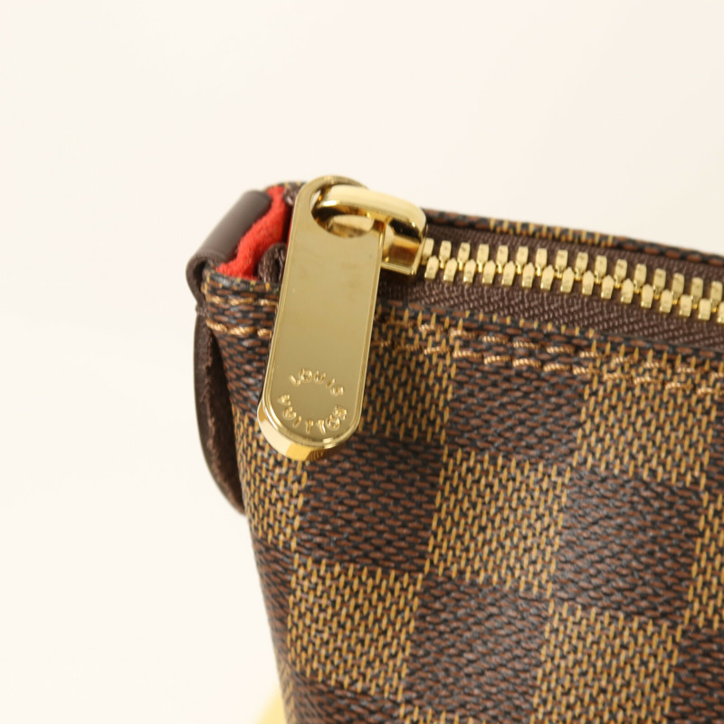 LOUIS VUITTON Damier Saleya MM金扣肩背袋/手挽袋棕色-9