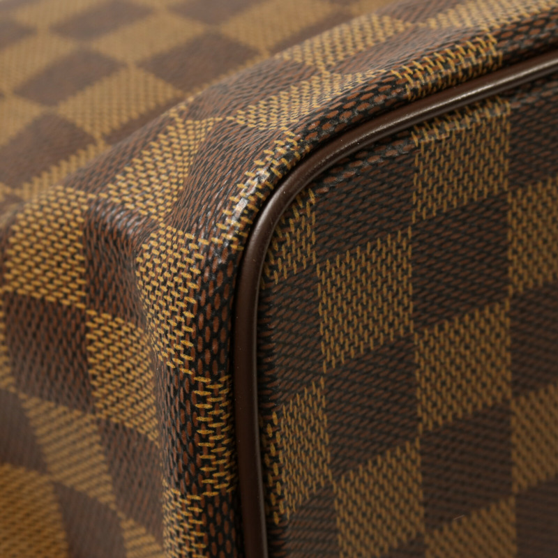 LOUIS VUITTON Damier Saleya MM金扣肩背袋/手挽袋棕色-12