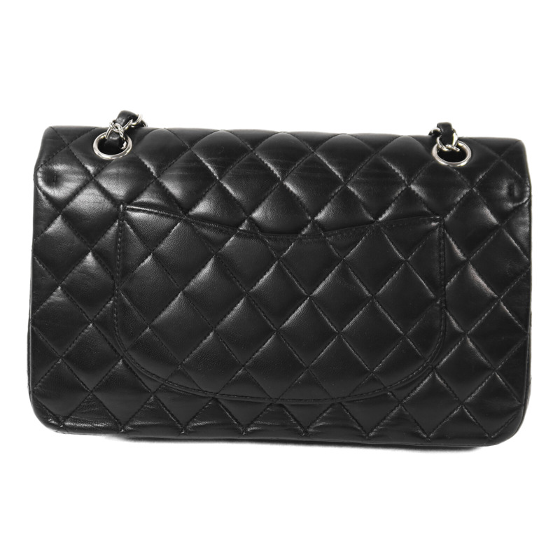 CHANEL 羊皮皮革Classic 25銀扣鏈帶肩背袋-1