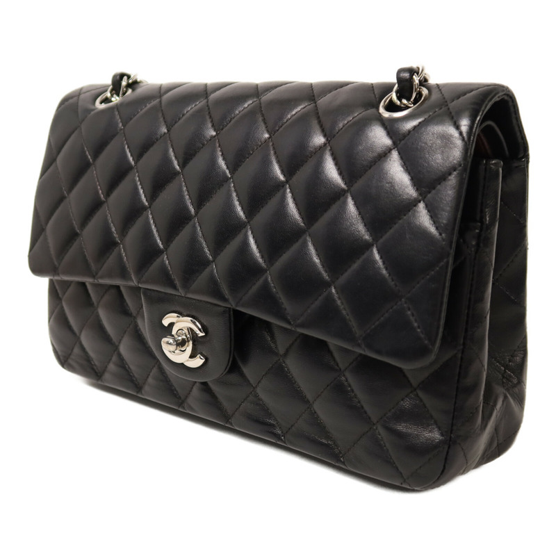 CHANEL 羊皮皮革Classic 25銀扣鏈帶肩背袋-2