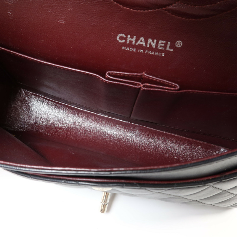 CHANEL 羊皮皮革Classic 25銀扣鏈帶肩背袋-4
