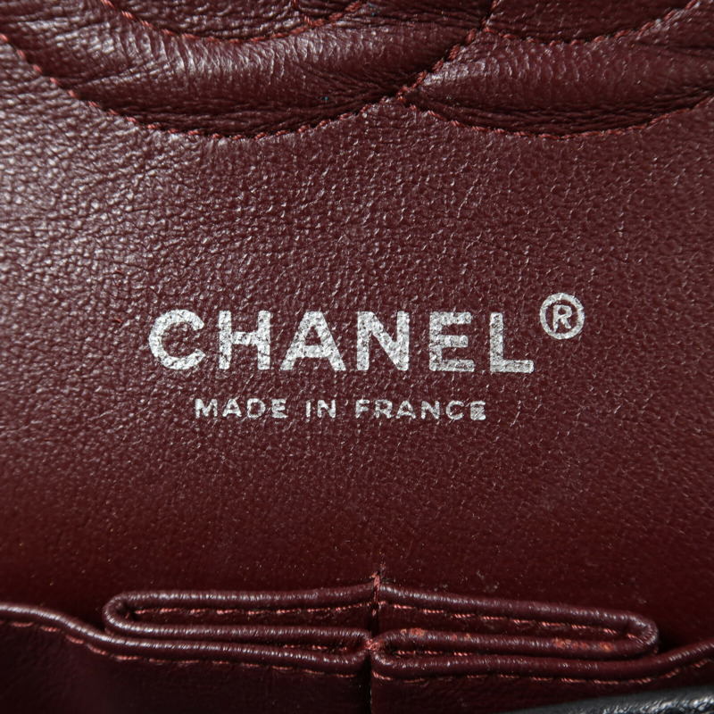 CHANEL 羊皮皮革Classic 25銀扣鏈帶肩背袋-5