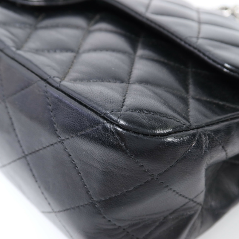 CHANEL 羊皮皮革Classic 25銀扣鏈帶肩背袋-10