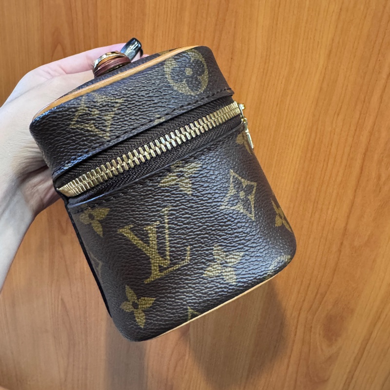 LV NiceNano 原花手提化妝包 晶片款 附D釦跟副廠背帶-2