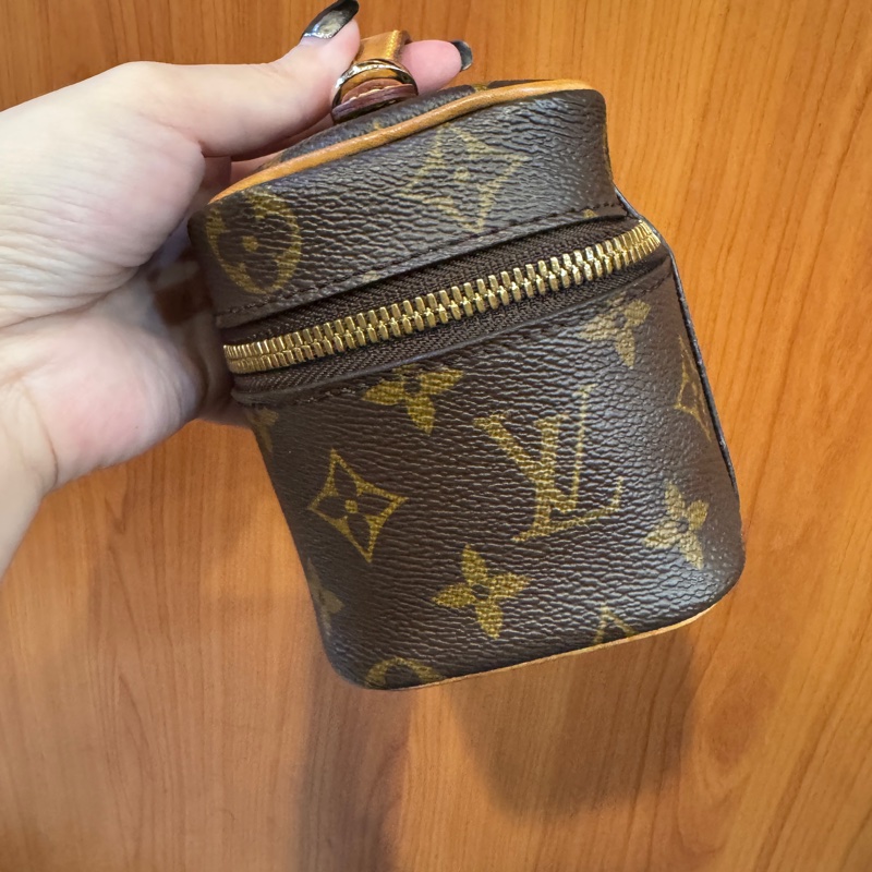 LV NiceNano 原花手提化妝包 晶片款 附D釦跟副廠背帶-3