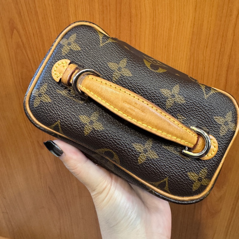 LV NiceNano 原花手提化妝包 晶片款 附D釦跟副廠背帶-5