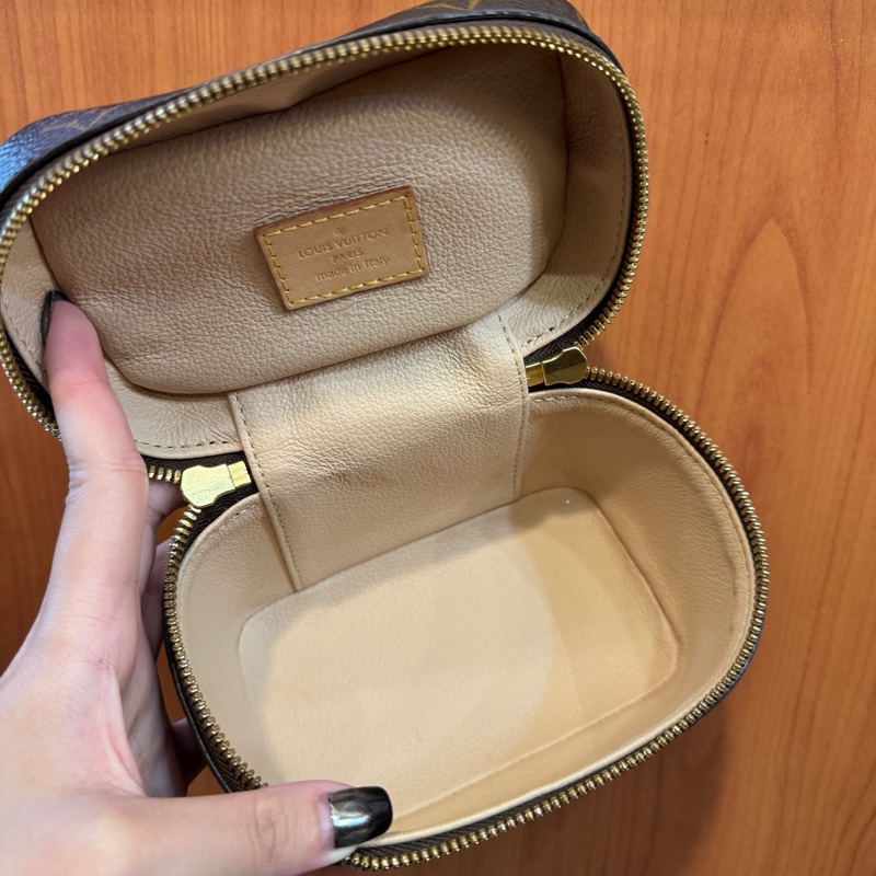LV NiceNano 原花手提化妝包 晶片款 附D釦跟副廠背帶-6