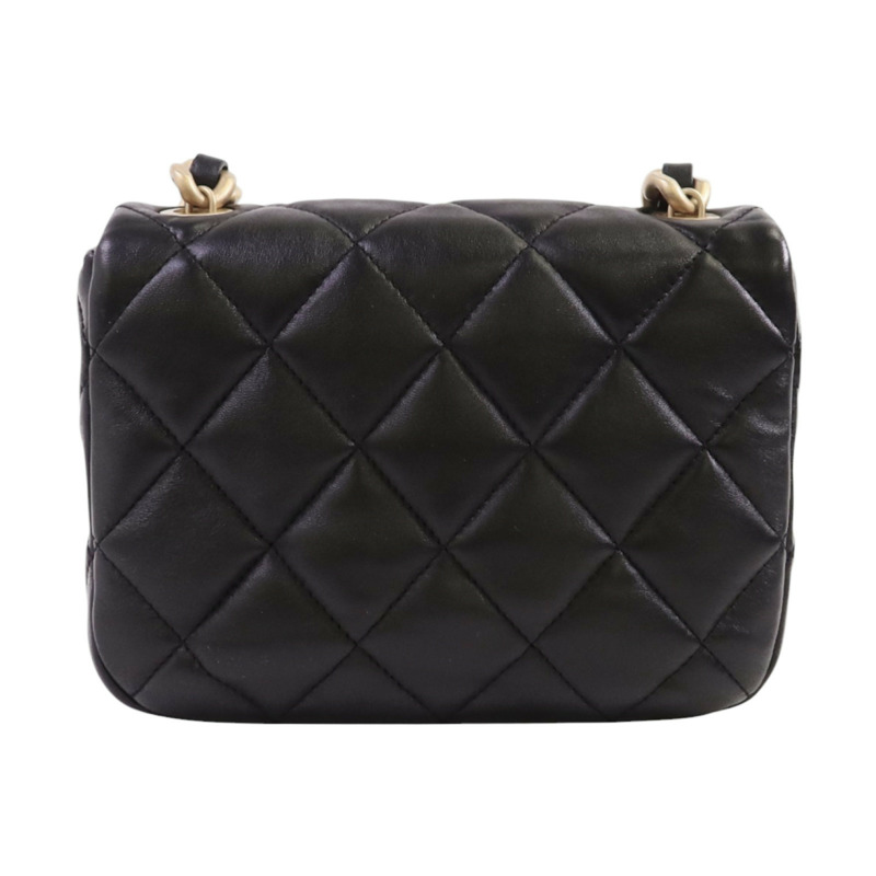 CHANEL 羊皮皮革Chain Shoulder金扣鏈帶肩背袋-1