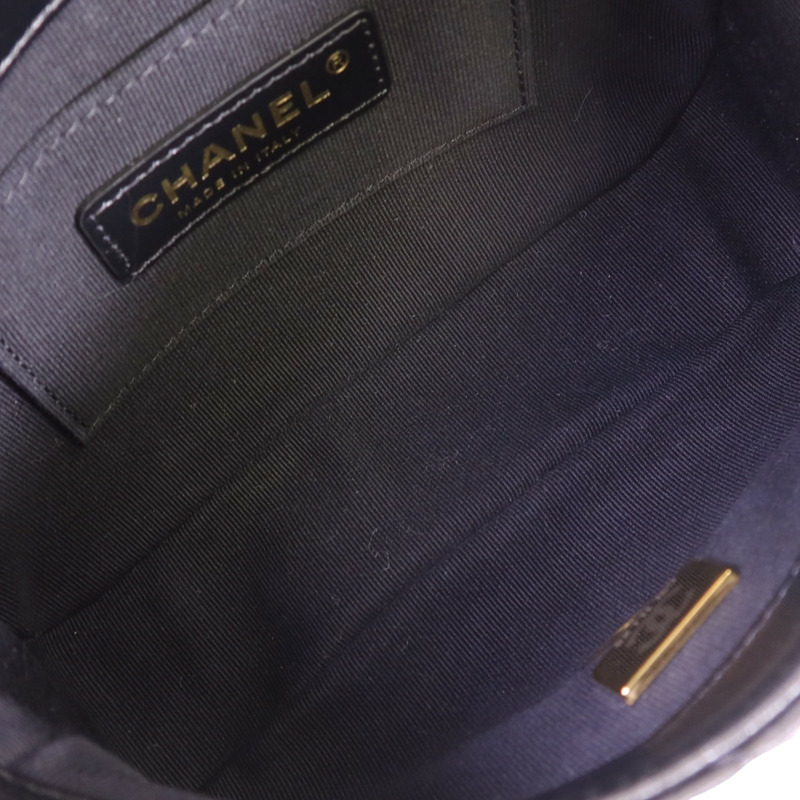 CHANEL 羊皮皮革Chain Shoulder金扣鏈帶肩背袋-4
