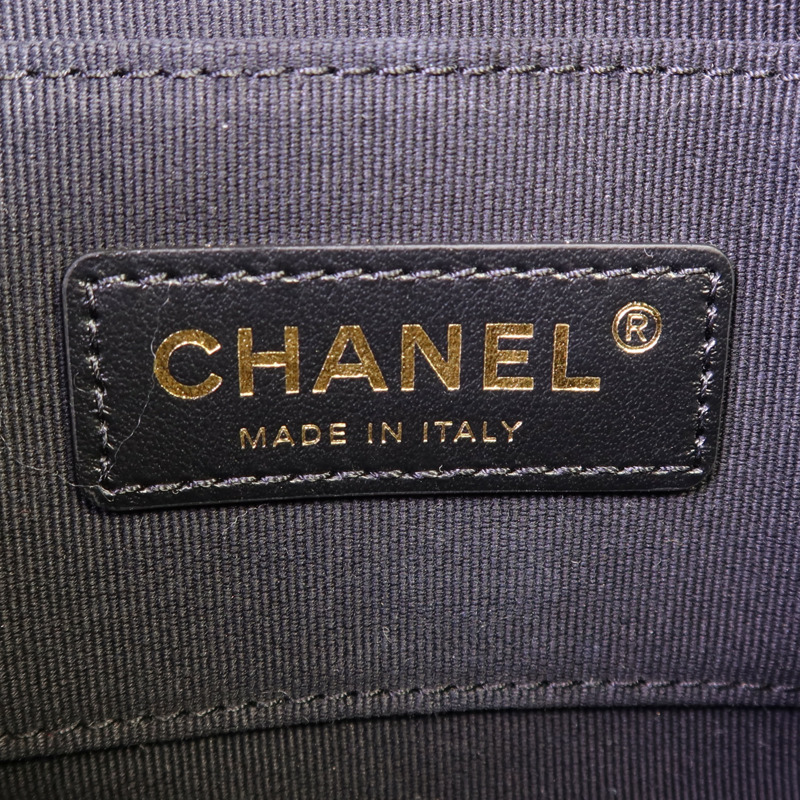CHANEL 羊皮皮革Chain Shoulder金扣鏈帶肩背袋-5