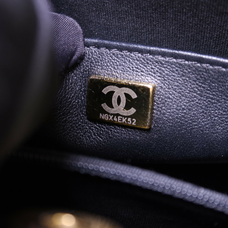 CHANEL 牛皮皮革24S Hobo金扣鏈帶手挽肩背兩用袋-7