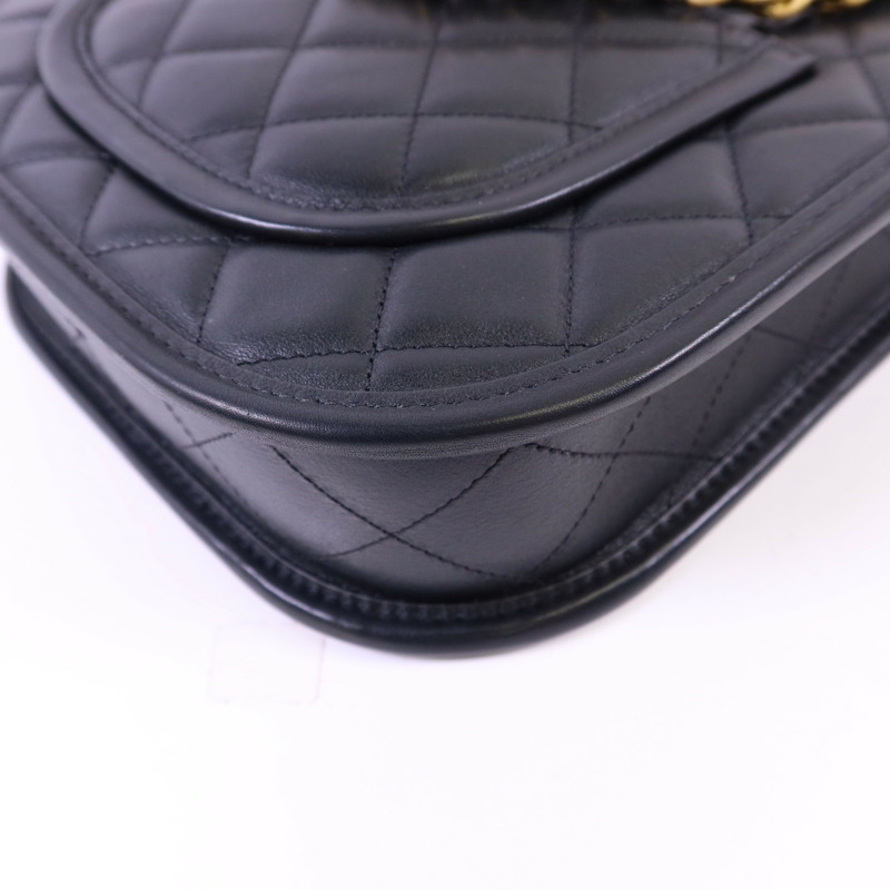 CHANEL 牛皮皮革24S Hobo金扣鏈帶手挽肩背兩用袋-11