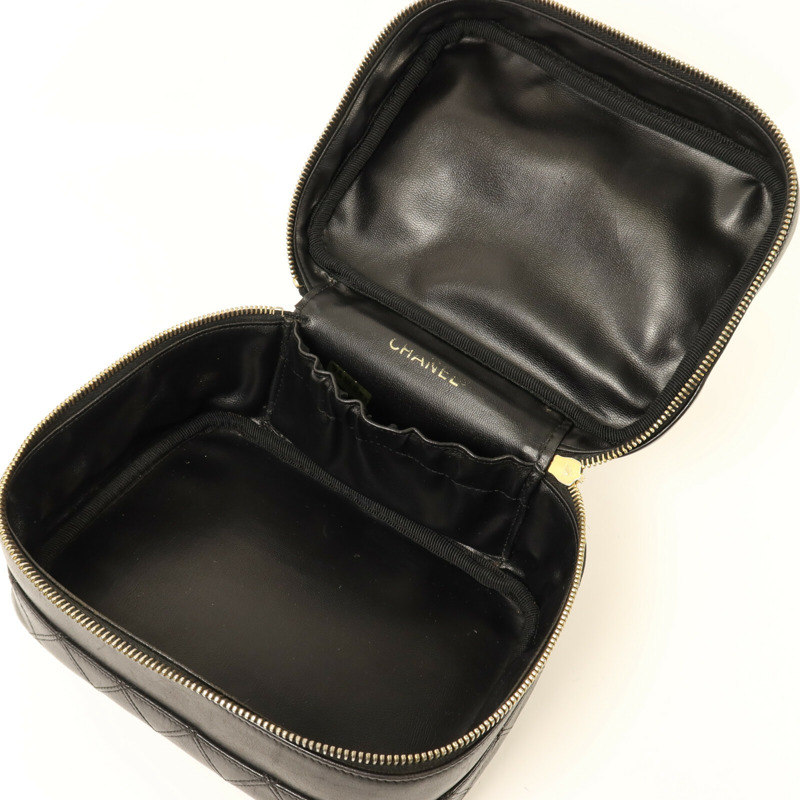 CHANEL 牛皮皮革Vintage Vanity Case金扣手挽袋-4