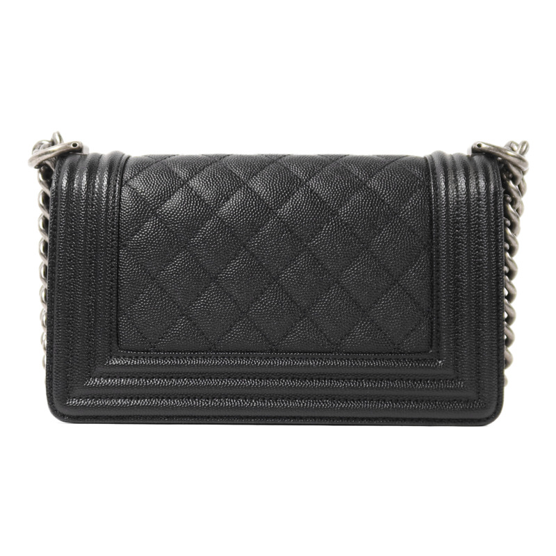 CHANEL 牛皮皮革Boy 20銀扣鏈帶肩背袋-1