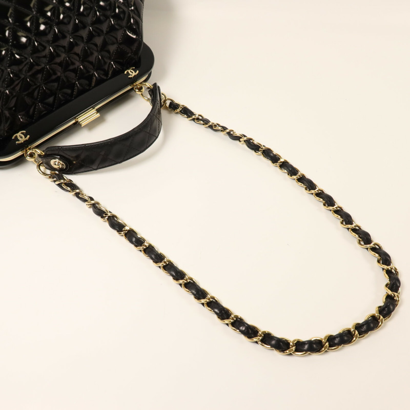 CHANEL 漆皮皮革2 way Shoulder金扣手挽肩背兩用袋  	 鏈帶-7