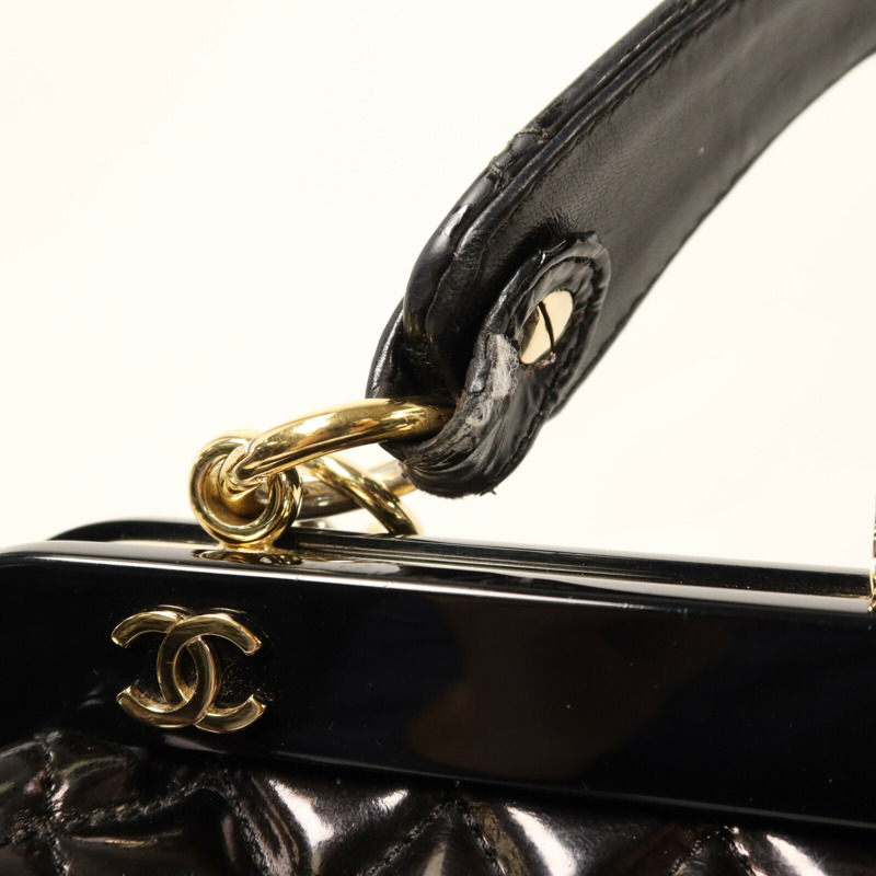 CHANEL 漆皮皮革2 way Shoulder金扣手挽肩背兩用袋  	 鏈帶-14