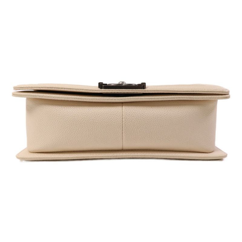 CHANEL 牛皮皮革Boy 25銀扣鏈帶肩背袋-3