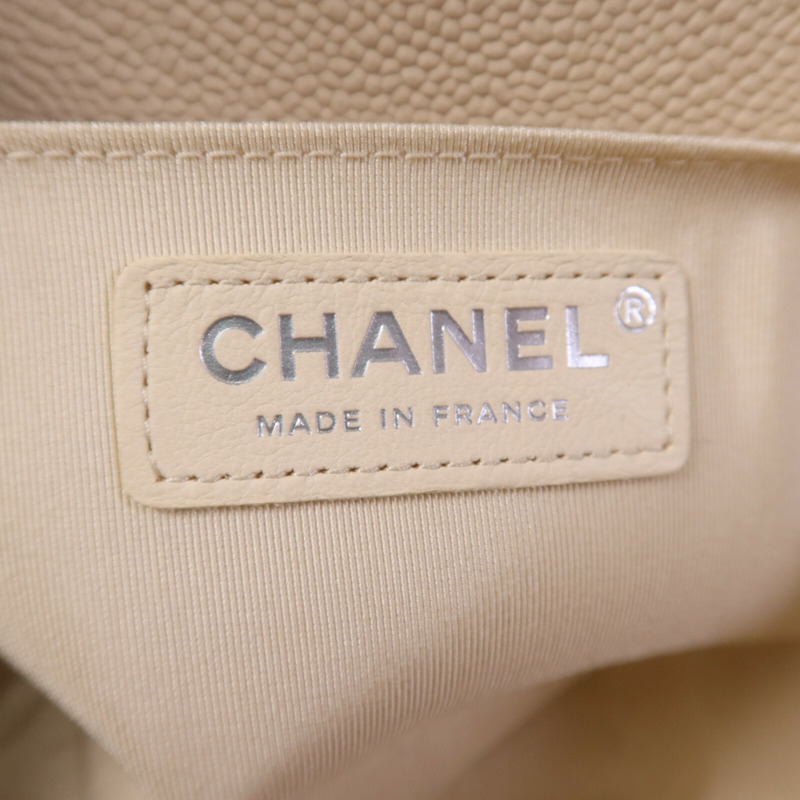 CHANEL 牛皮皮革Boy 25銀扣鏈帶肩背袋-5