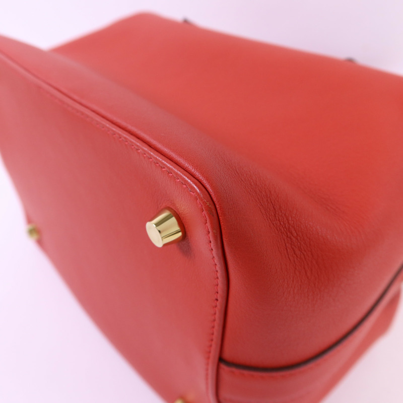 HERMES Swift皮革Tool Box 20金扣手挽肩背兩用袋Vermillon-12