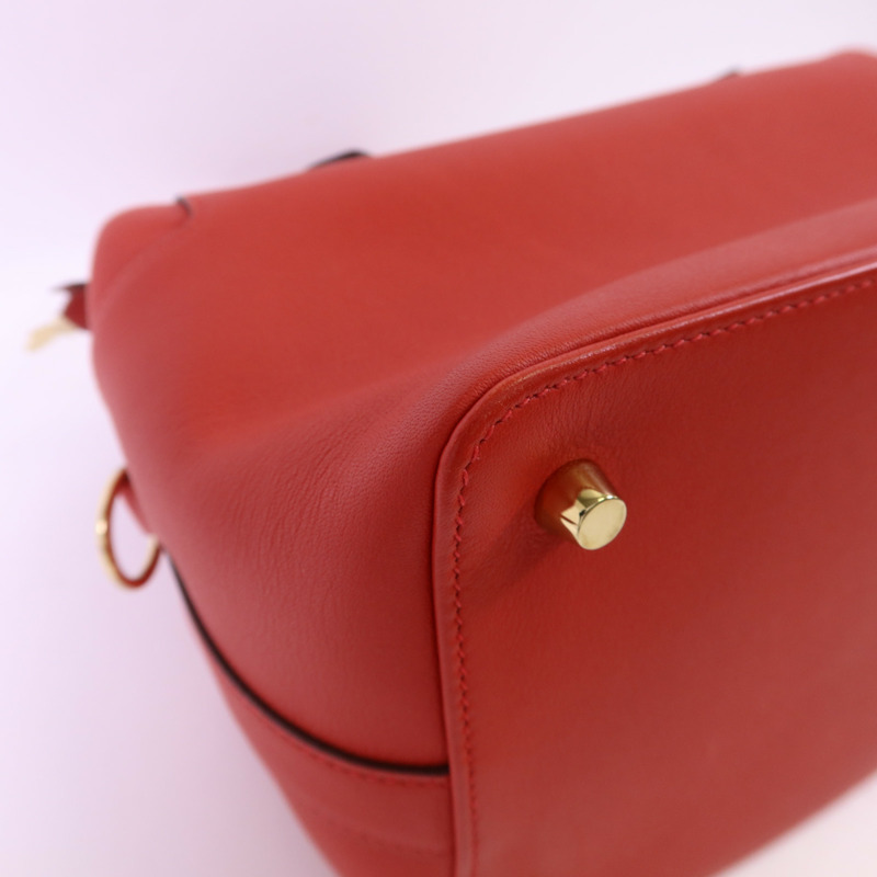 HERMES Swift皮革Tool Box 20金扣手挽肩背兩用袋Vermillon-13