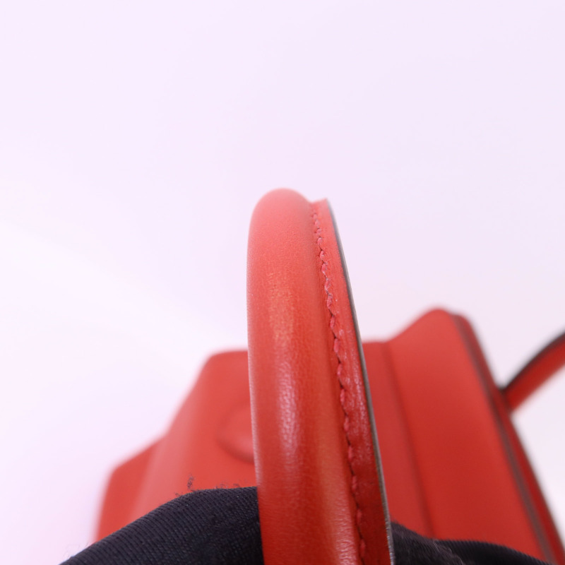 HERMES Swift皮革Tool Box 20金扣手挽肩背兩用袋Vermillon-16