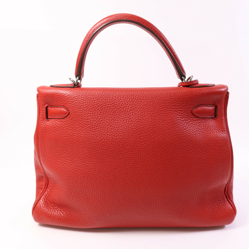 HERMES Clemence皮革Kelly 32銀扣手挽肩背兩用袋-1