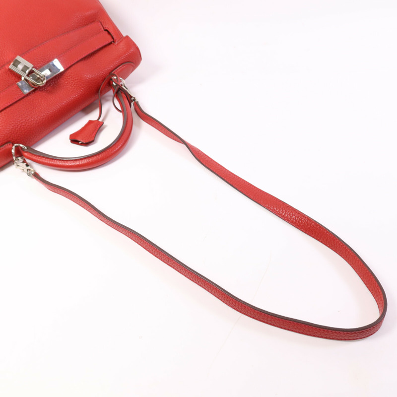 HERMES Clemence皮革Kelly 32銀扣手挽肩背兩用袋-7