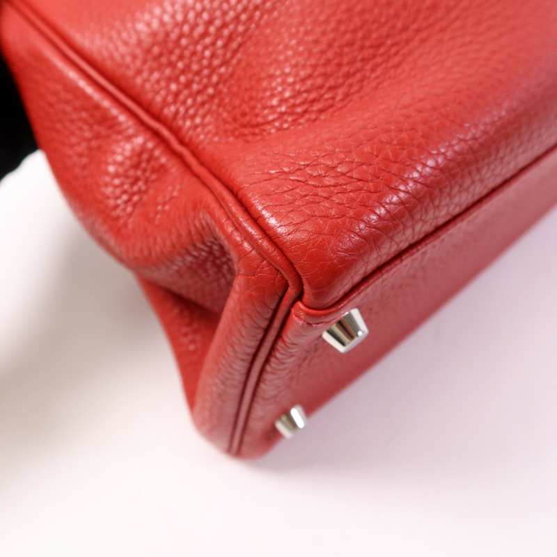 HERMES Clemence皮革Kelly 32銀扣手挽肩背兩用袋-12