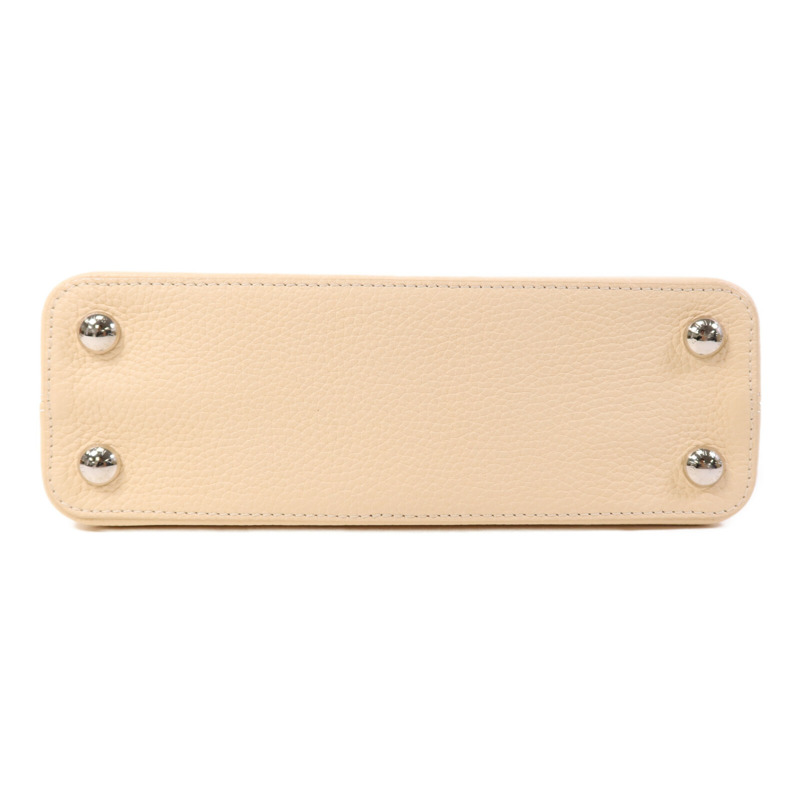 LOUIS VUITTON Taurillon Capucines BB銀扣手挽肩背兩用袋-3