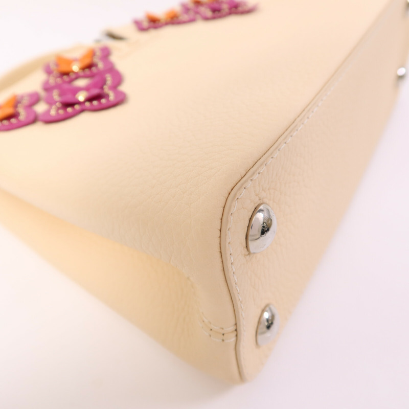 LOUIS VUITTON Taurillon Capucines BB銀扣手挽肩背兩用袋-10