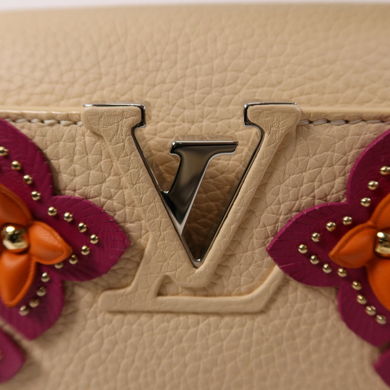 LOUIS VUITTON Taurillon Capucines BB銀扣手挽肩背兩用袋-13