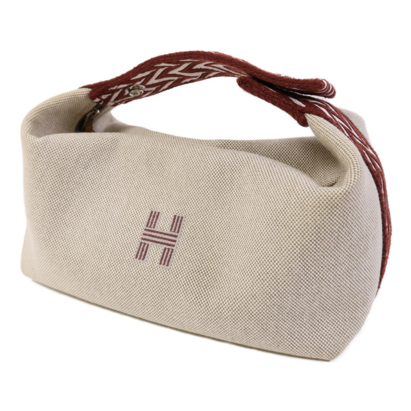 HERMES 帆布Bride A  Brac銀扣手挽袋-2